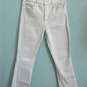 Mother The Insider Crop Step Fray – White – Size 28